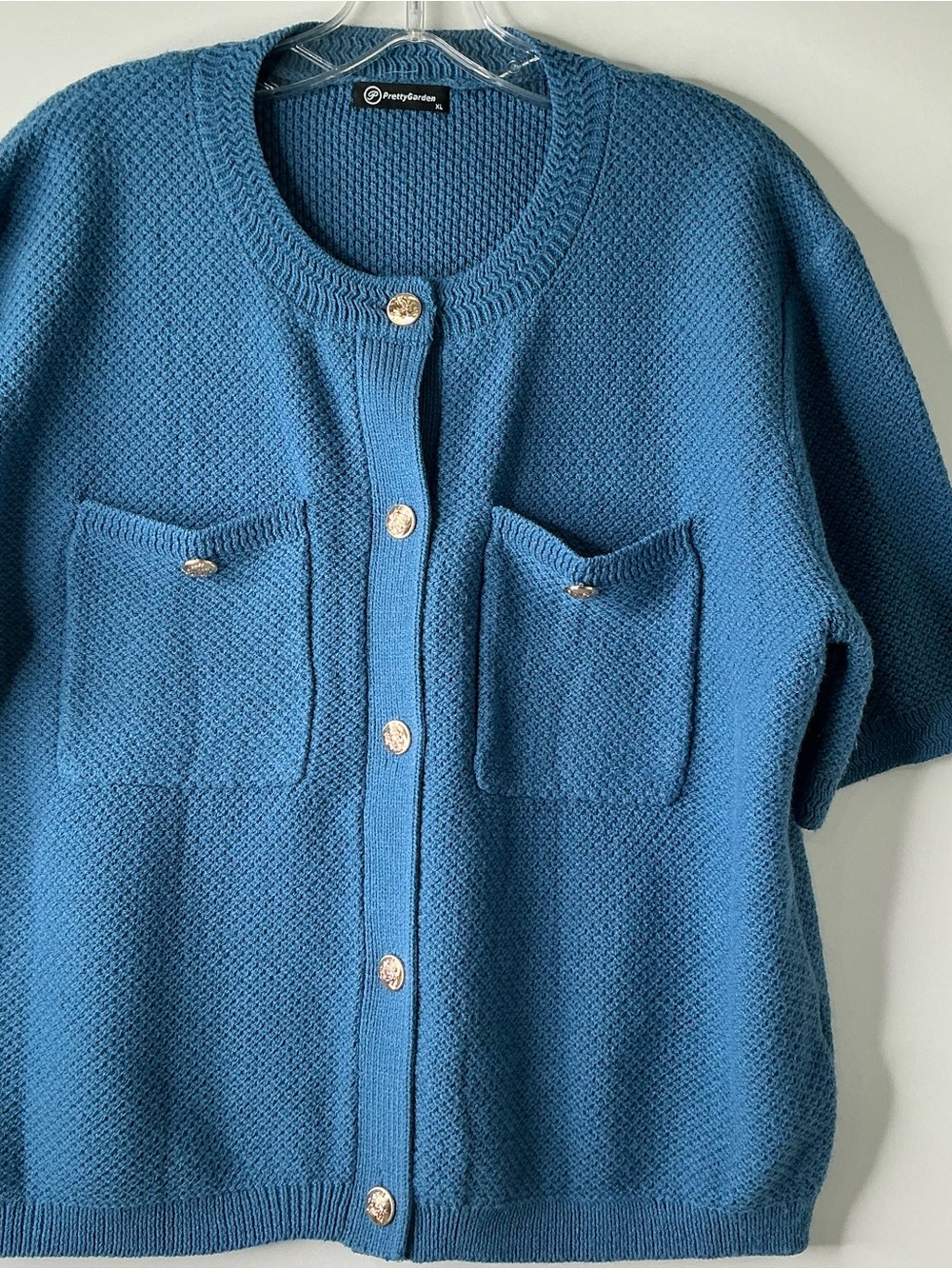 Pretty Garden Cardigan Women’s Sweater Casual Preppy Knit Short Sleeve XL